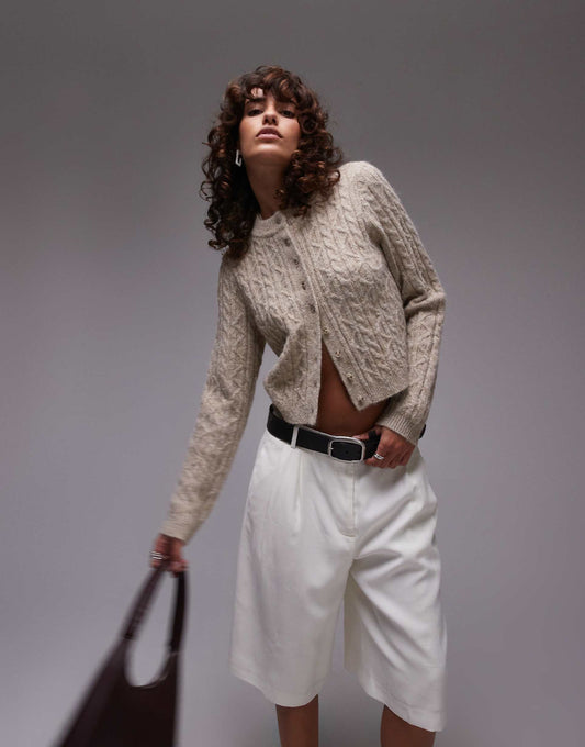 Knitted Cable Micro Cardi