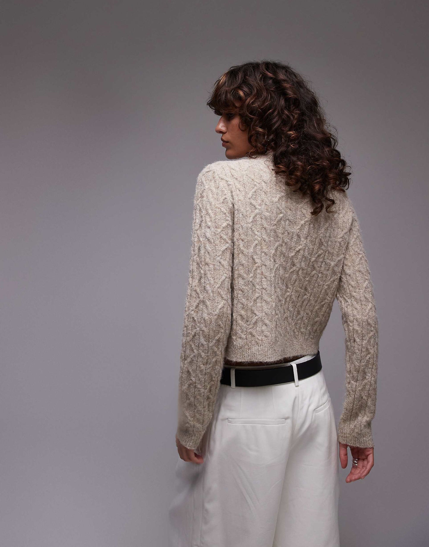 Knitted Cable Micro Cardi