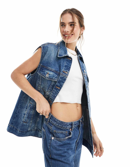 Oversized Denim Waistcoat