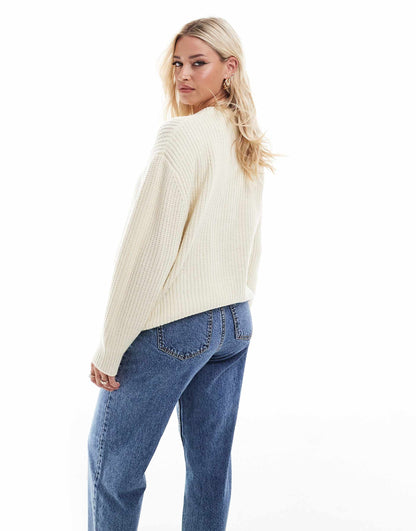 Maternity Chunky Crew Neck Rib Jumper