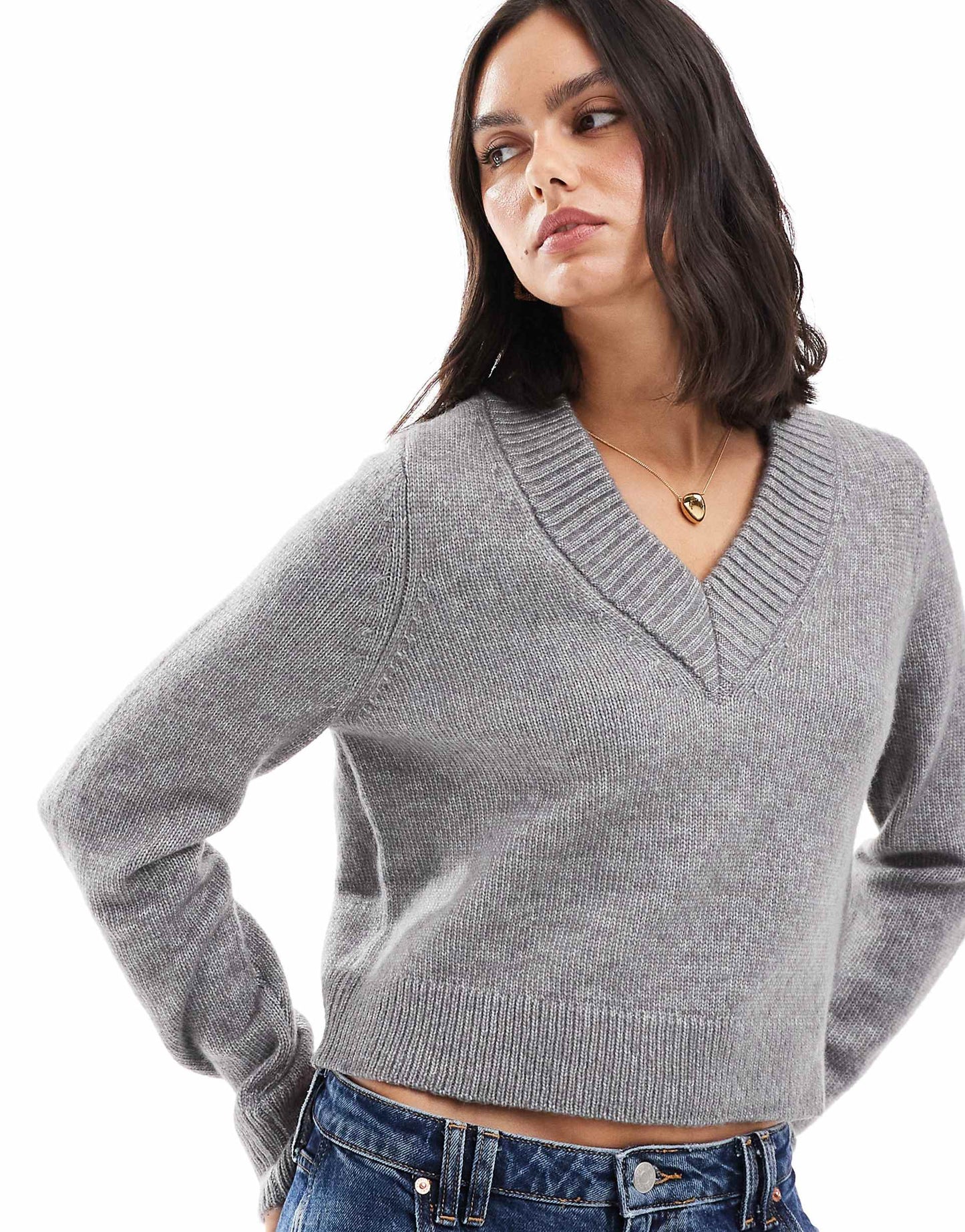 Crop V Neck Jumper