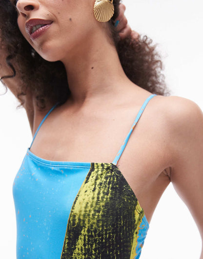 Fitted Swimsuit With Exotic Print