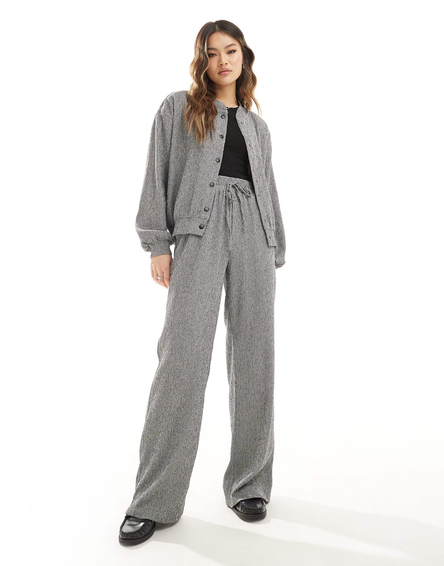 Textured Bomber Jacket Co-Ord