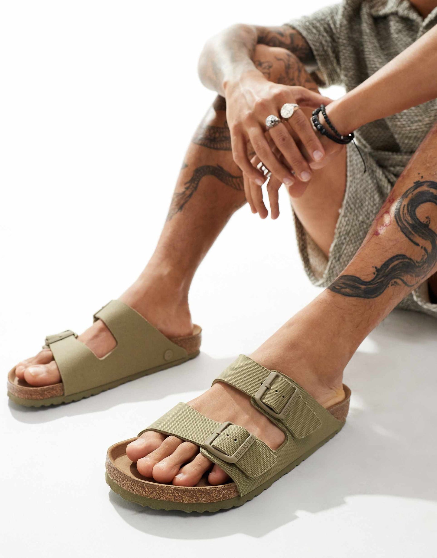 Arizona Vegan Sandals Khaki Canvas