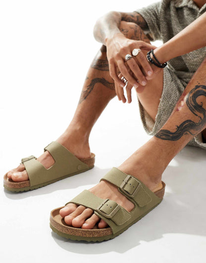 Arizona Vegan Sandals Khaki Canvas