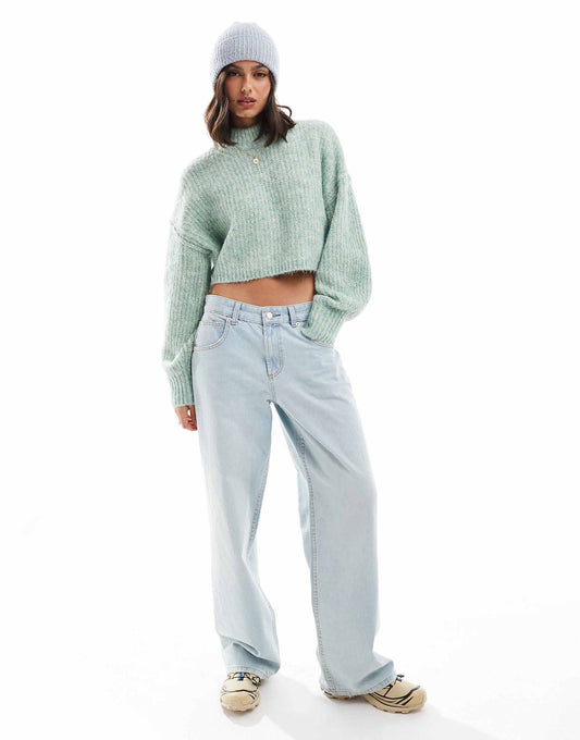 Rolled Edge Twist Yarn Jumper