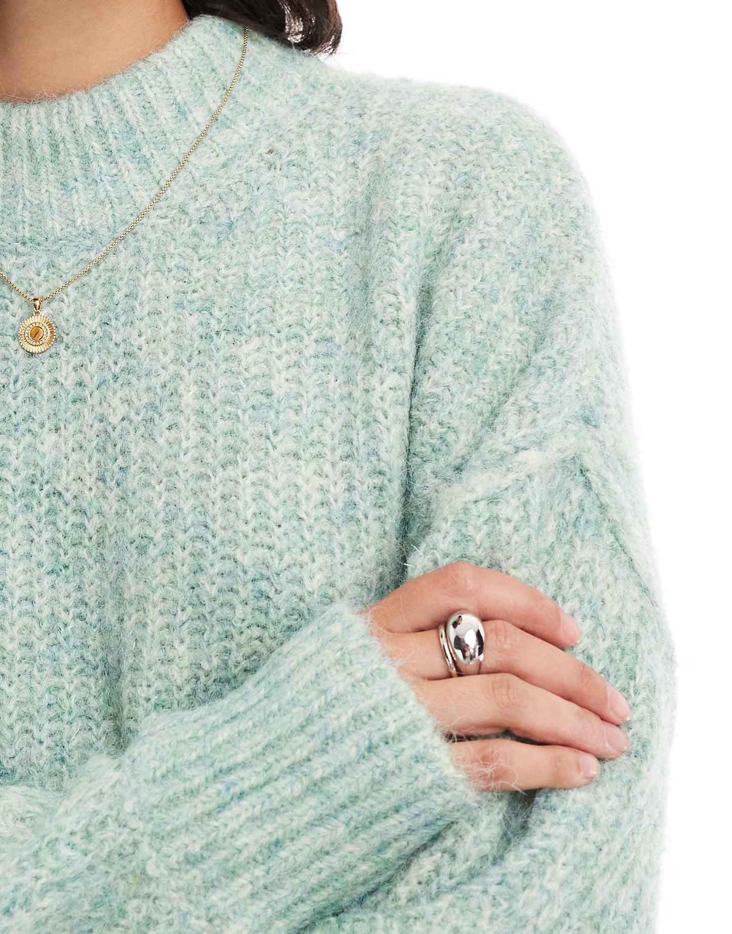 Rolled Edge Twist Yarn Jumper