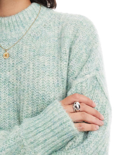Rolled Edge Twist Yarn Jumper