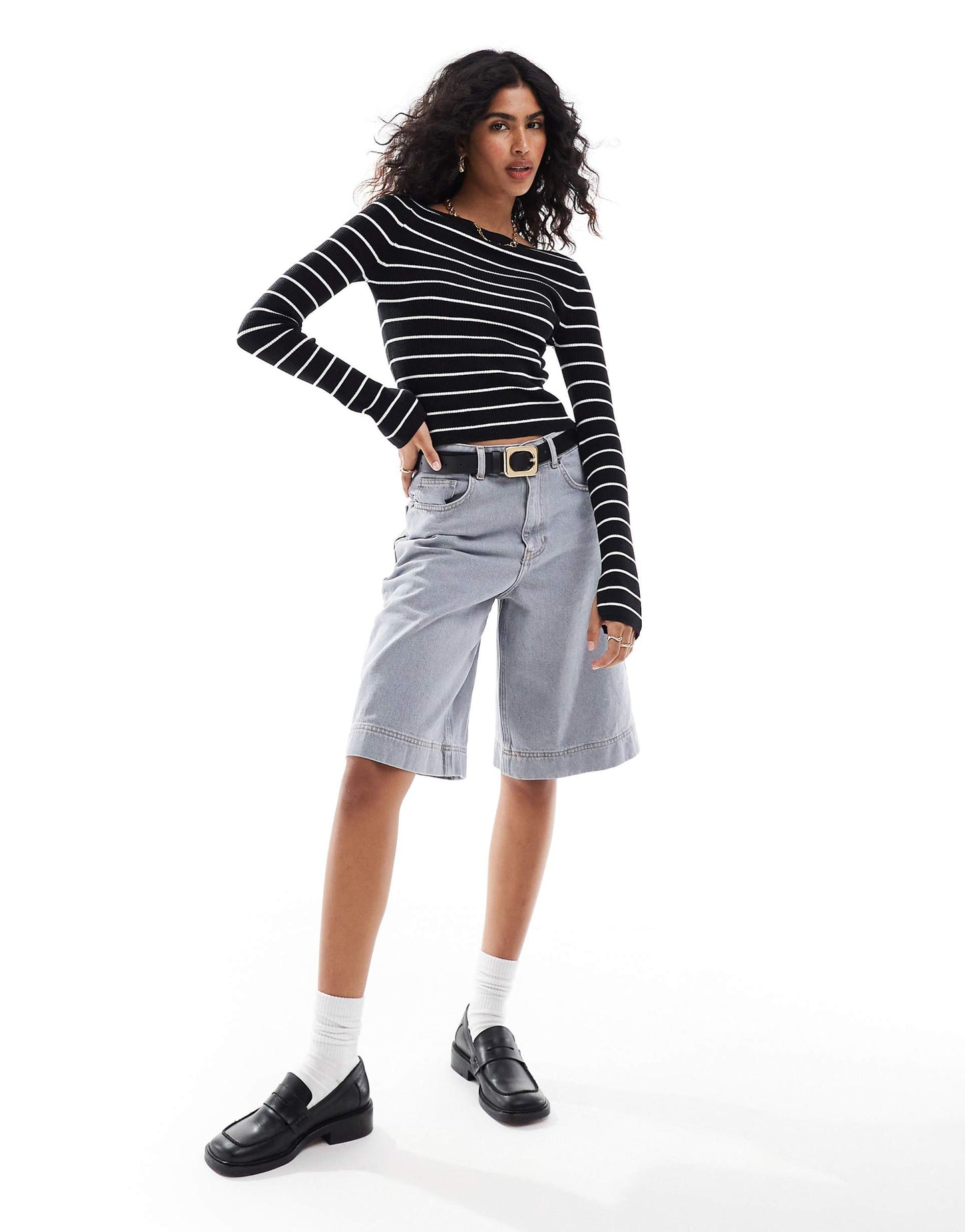 Knitted Top With Boat Neck