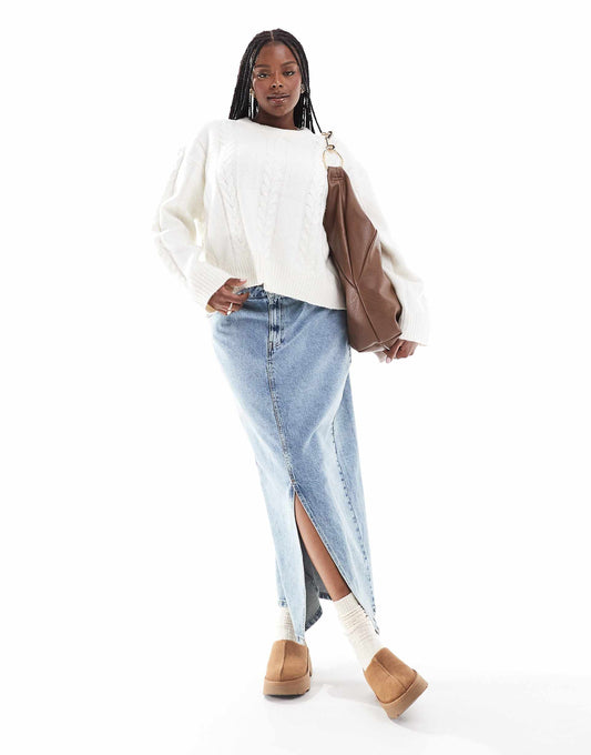 Curve Cable Crew Neck Jumper