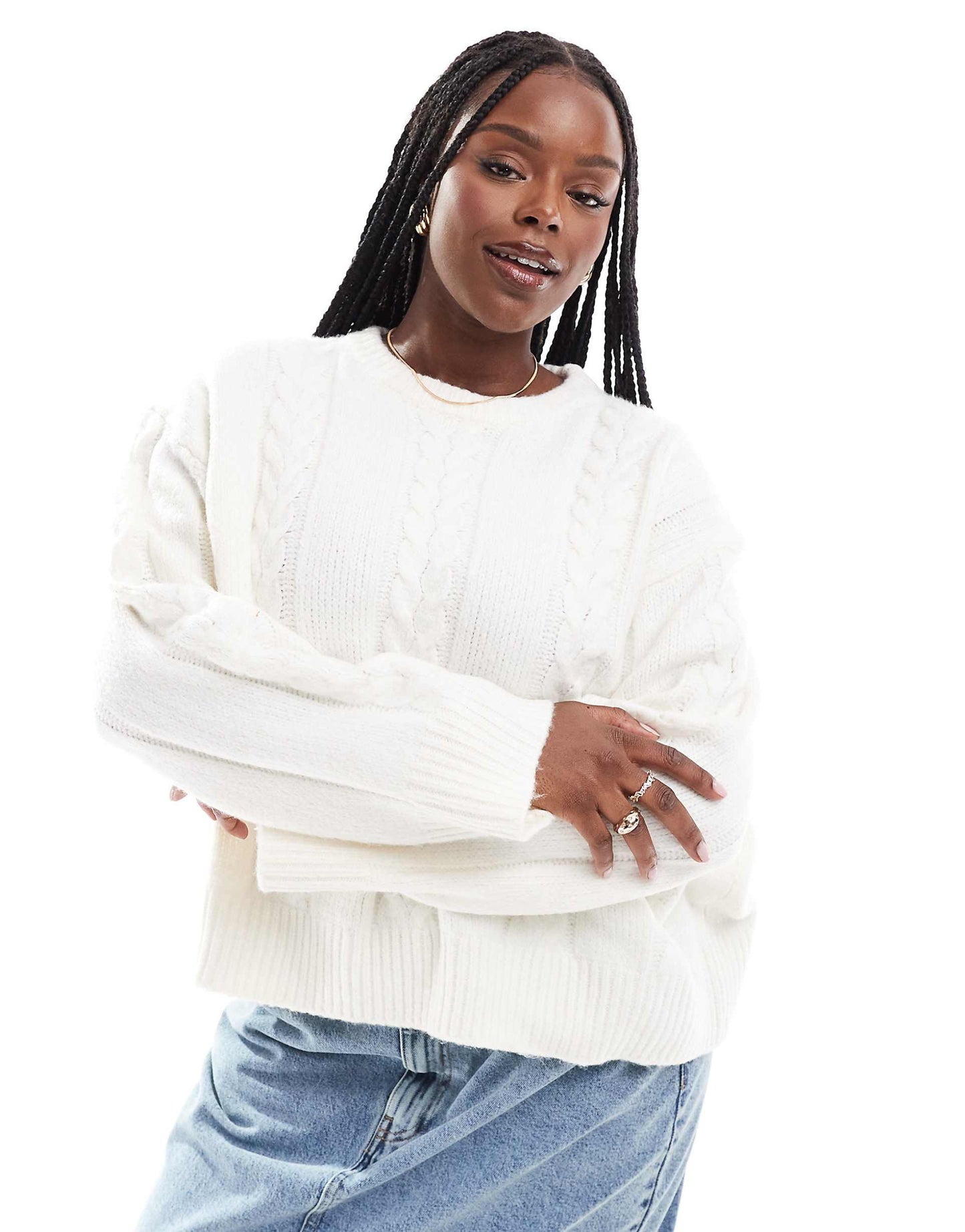 Curve Cable Crew Neck Jumper