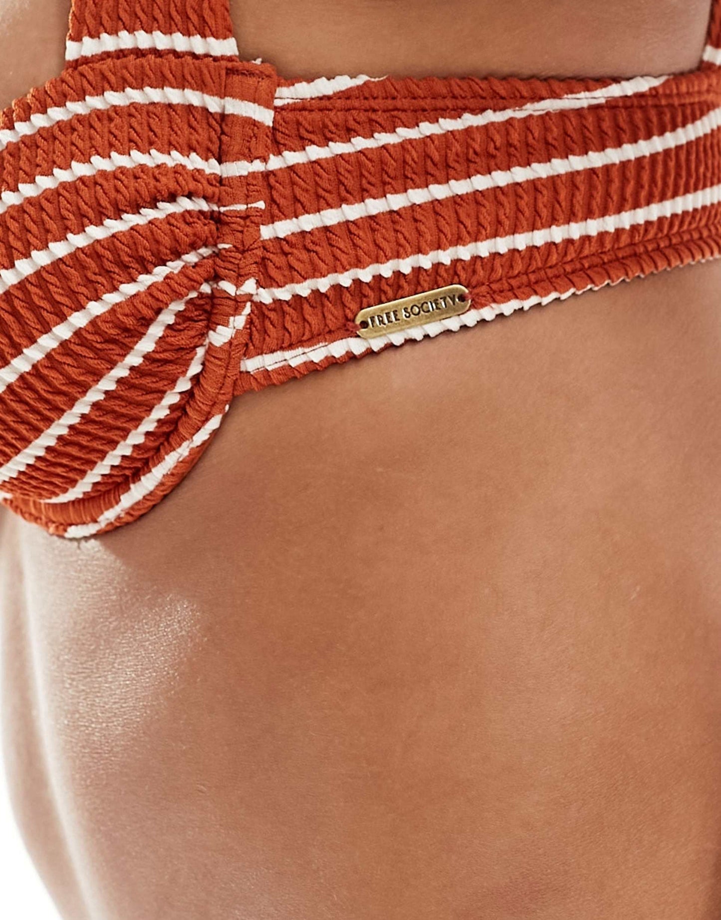 Stripe Crinkle Underwire Bikini Top