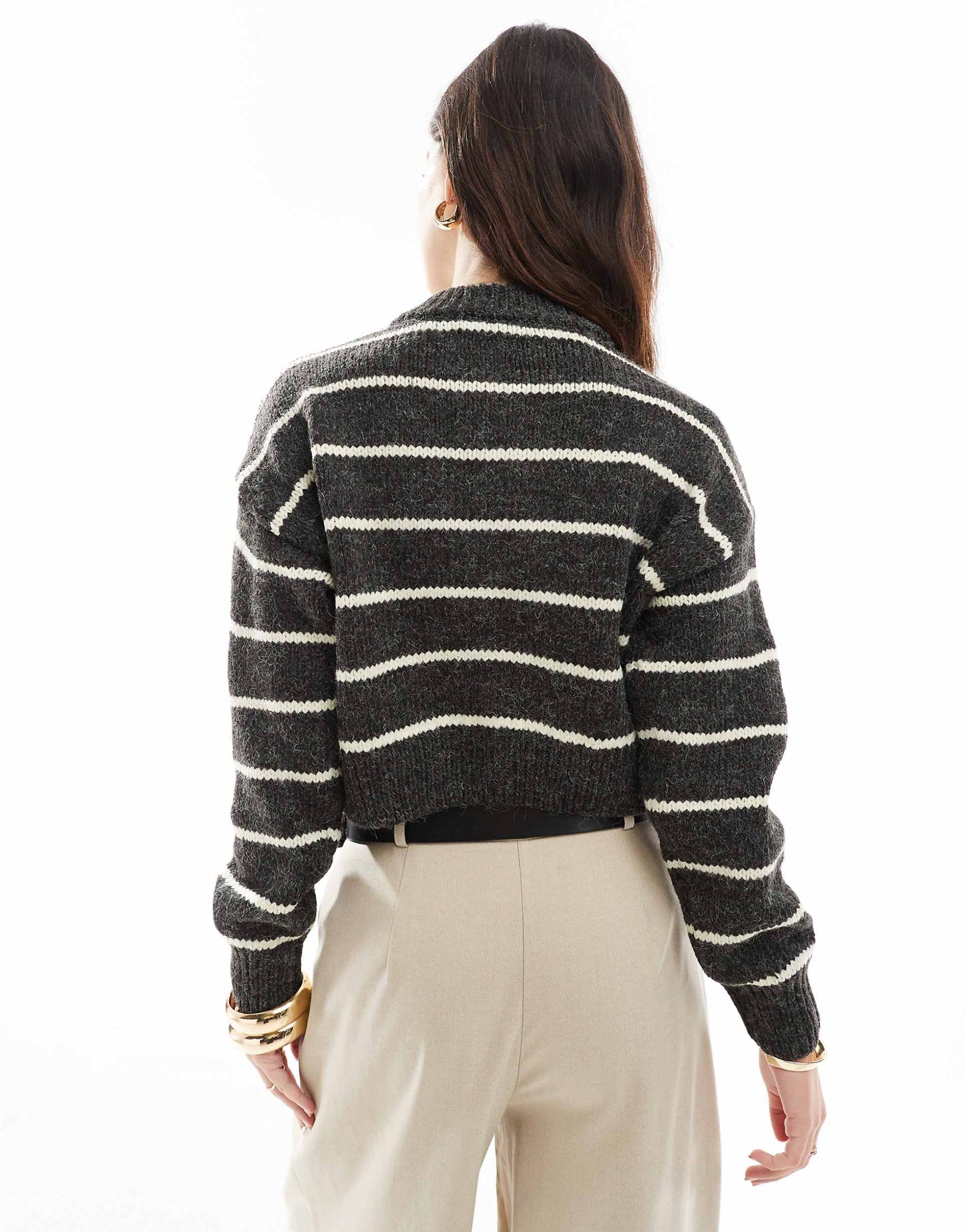 Crop Crew Neck Cardigan