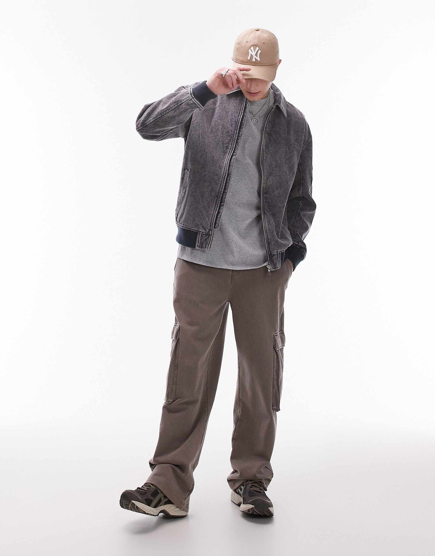 Relaxed Fit Washed Canvas Twill Bomber Jacket