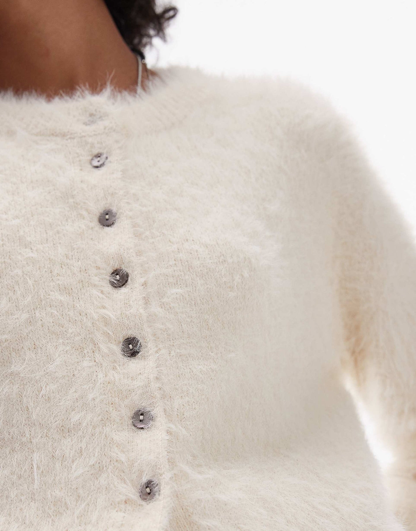 Knitted Fluffy Micro Cardi