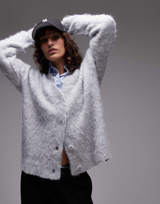 Knitted Ultra Fluffy Oversized Cardigan