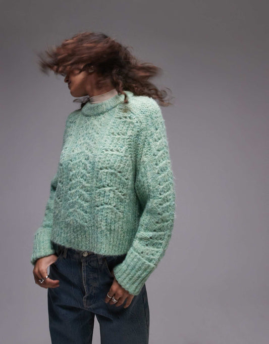 Knitted Stitchy Crew Relaxed Jumper