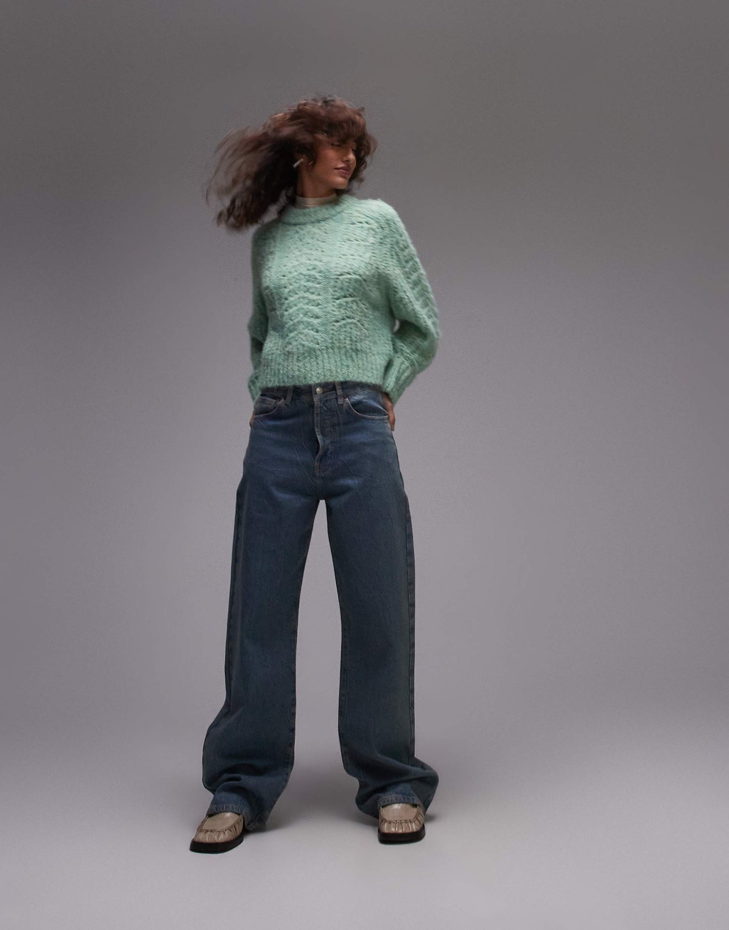 Knitted Stitchy Crew Relaxed Jumper