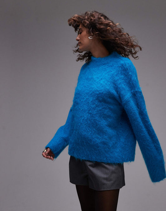 Knitted Fluffy Relaxed Jumper