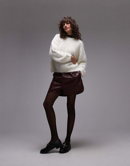 Knitted Super Fluffy Rib Detail Relaxed Jumper