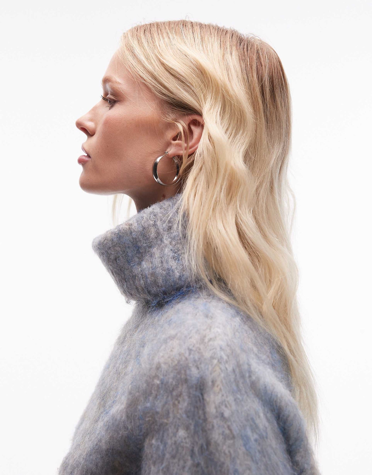 Knitted Super Fluffy Roll Neck Oversized Jumper