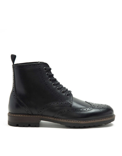 Nesser Brogue Lace-Up Leather Ankle Boots