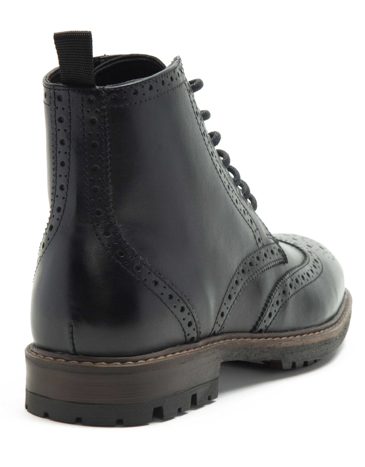Nesser Brogue Lace-Up Leather Ankle Boots