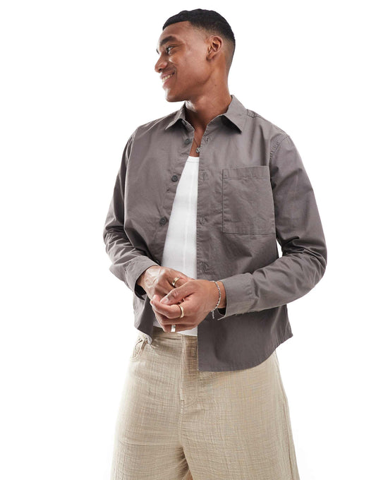 Long Sleeve Shirt With Frayed Detail