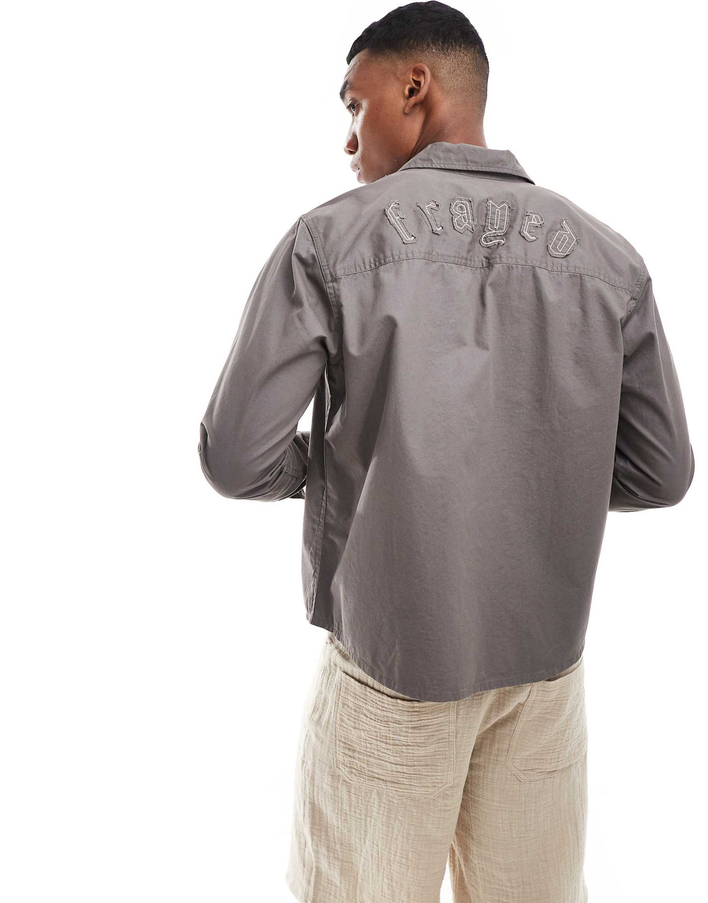 Long Sleeve Shirt With Frayed Detail