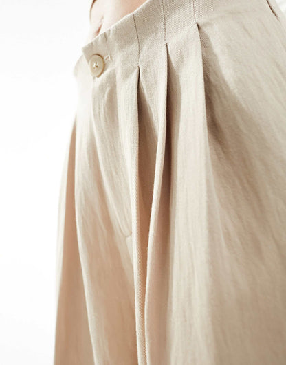 Tailored Pleated Wide Leg Trouser