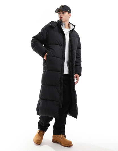 Longline Puffer Jacket With Hood