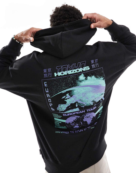 Oversized Hoodie With Horizons Back Print
