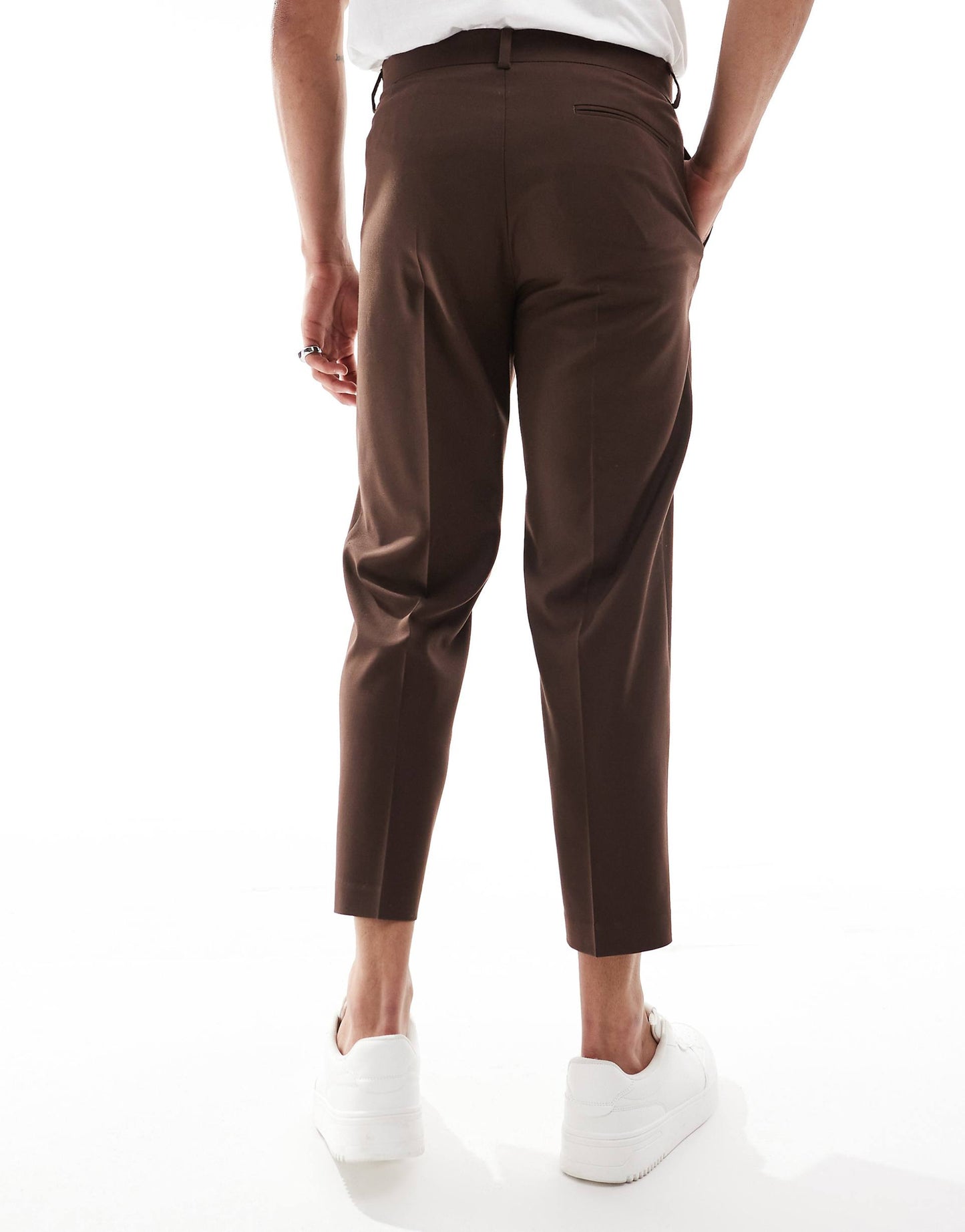 Straight Crop Suit Trousers