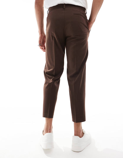 Straight Crop Suit Trousers