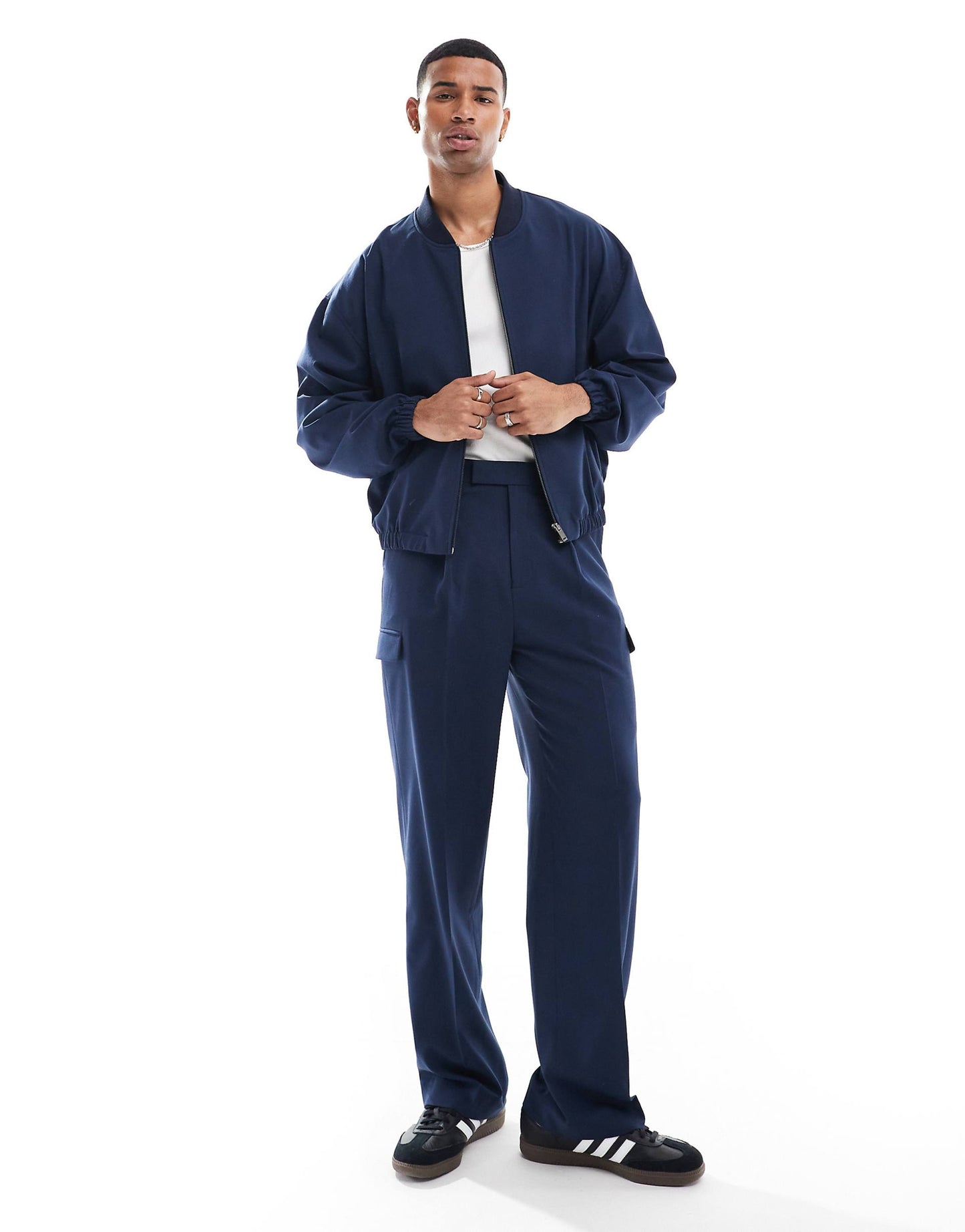Bomber Smart Co-Ord Jacket With Pocket Detailing