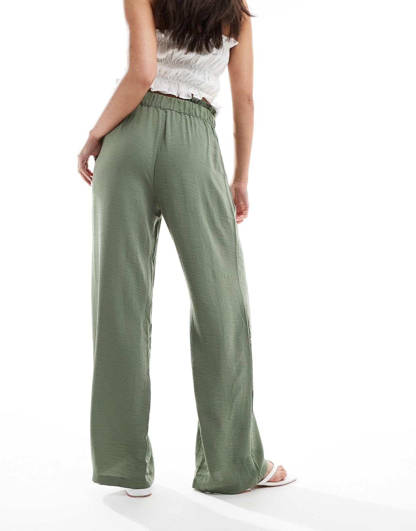 Paperbag Waist Wide Leg Linen Trousers