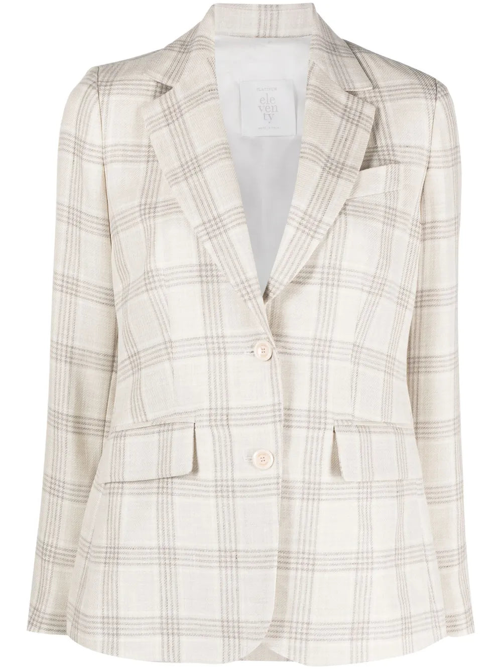 Check-Print Single-Breasted Blazer