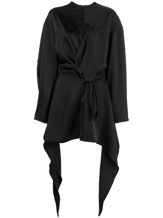 Asymmetric Cut-Out Satin Minidress