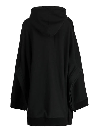 Longline Zip-Up Cotton Hoodie