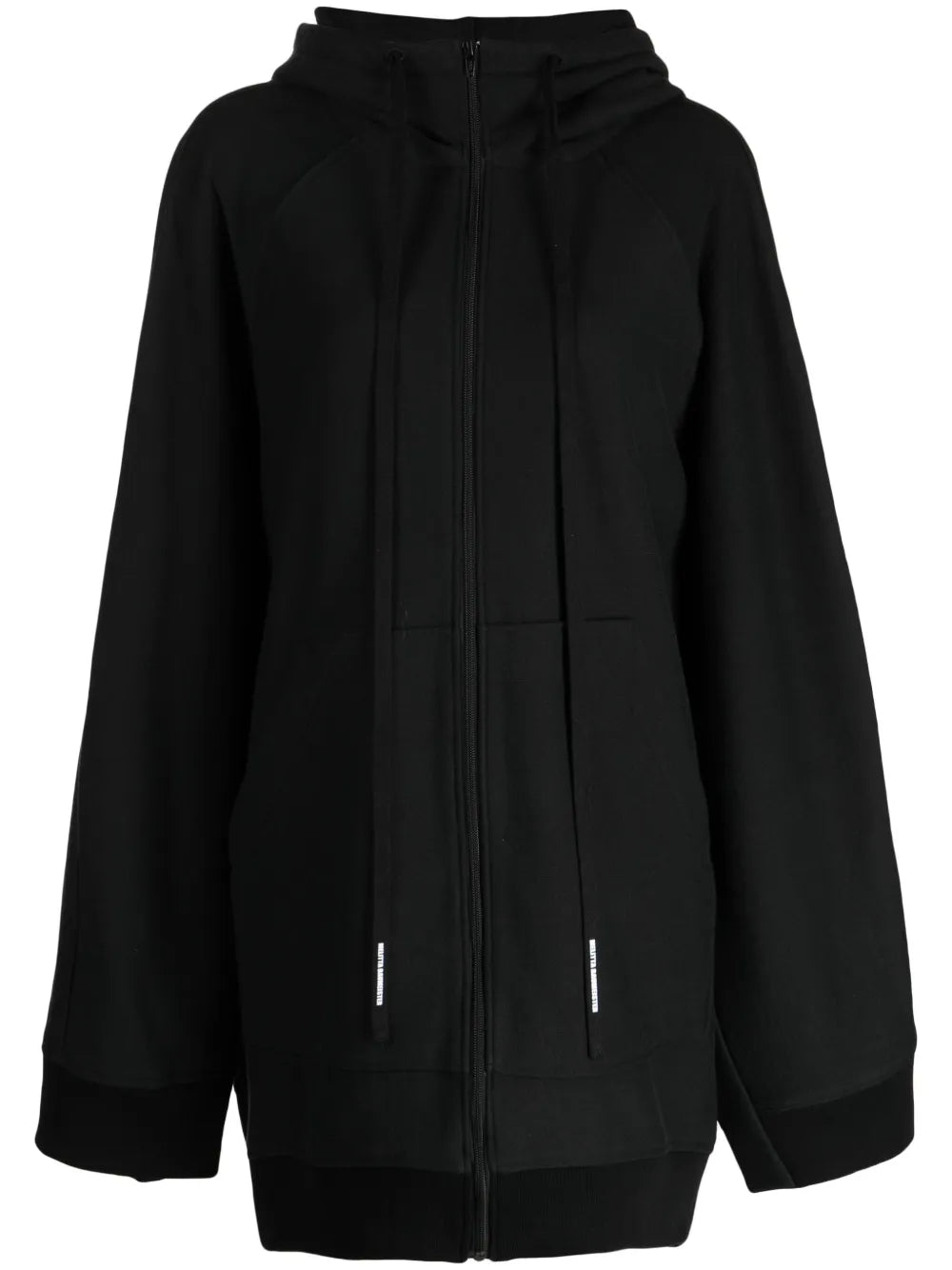 Longline Zip-Up Cotton Hoodie