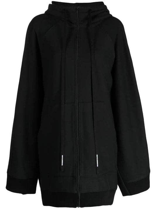 Longline Zip-Up Cotton Hoodie