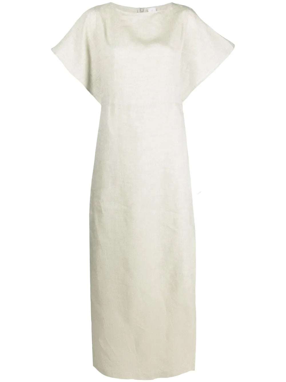 Short-Sleeve Linen Maxi Dress