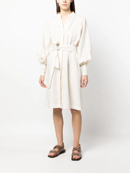 Belted Linen Dress