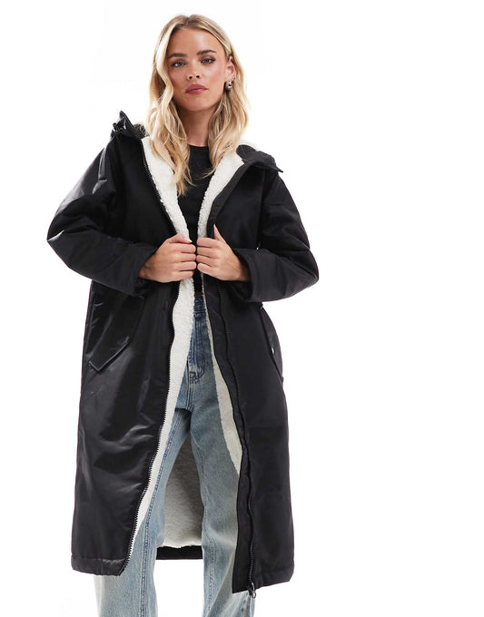Petite Borg Lined Longline Rain Coat