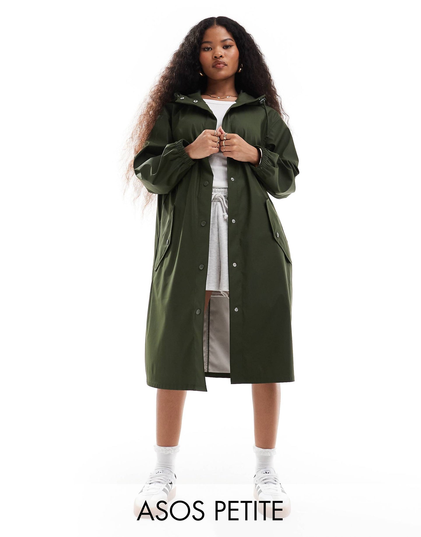 Petite Rubberised Rain Parka Coat