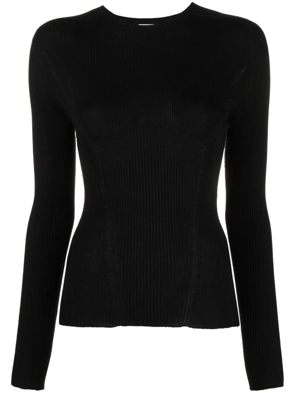 Long-Sleeve Ribbed-Knit Top