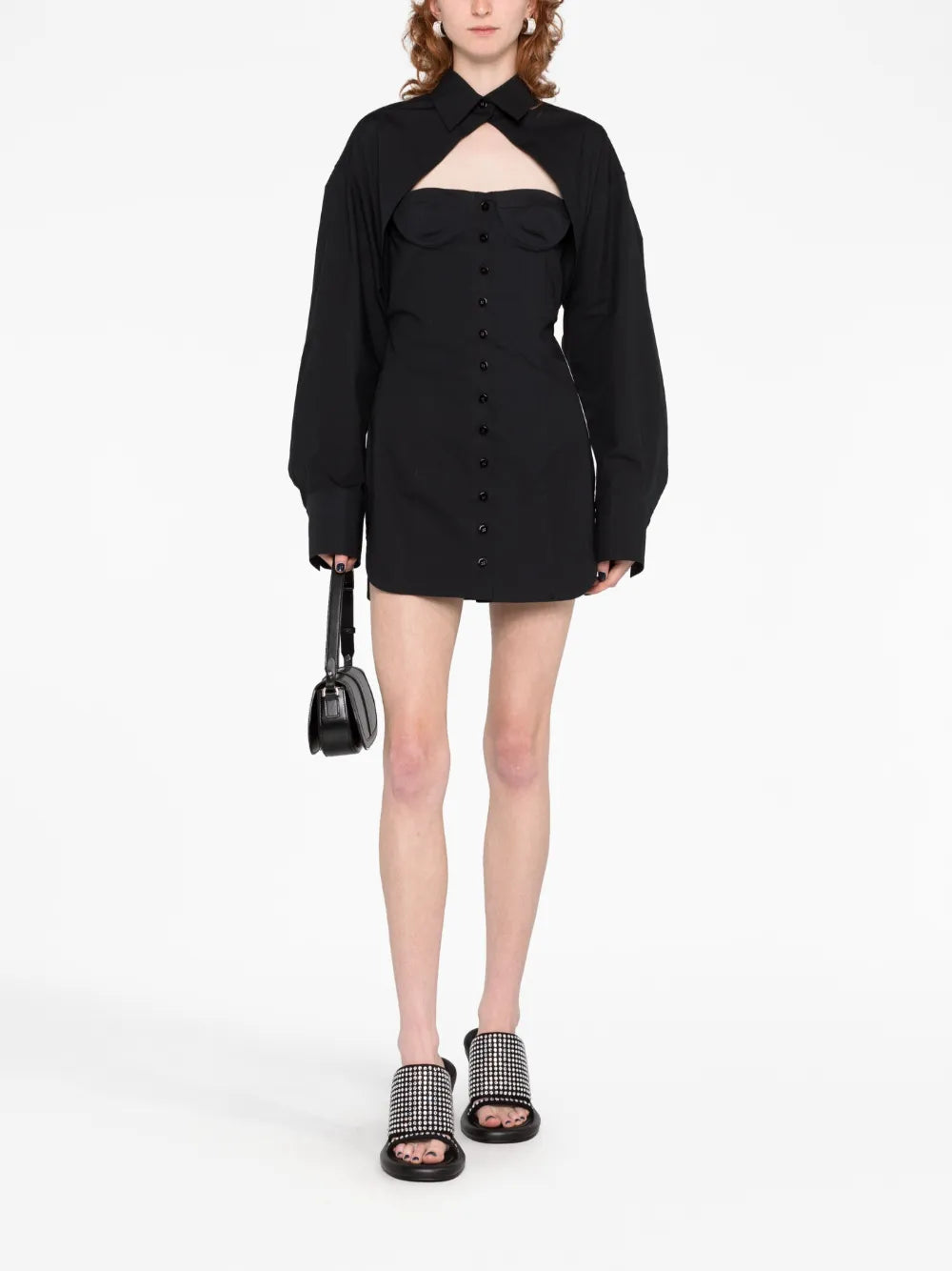 Cut-Out Bustier Shirtdress