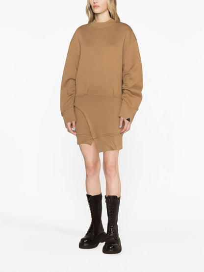 Ivory Cotton Sweatshirt Dress