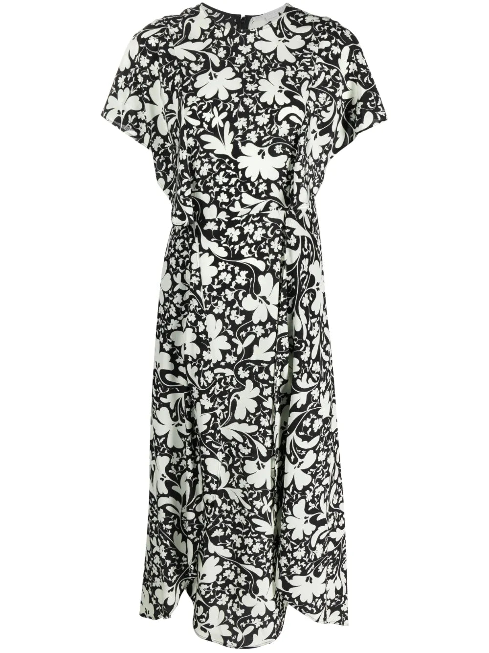 Forest Floral-Print Silk Dress