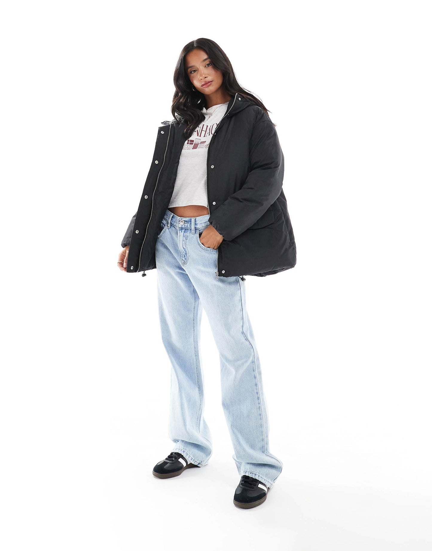 Petite Oversized Puffer Jacket With Hood